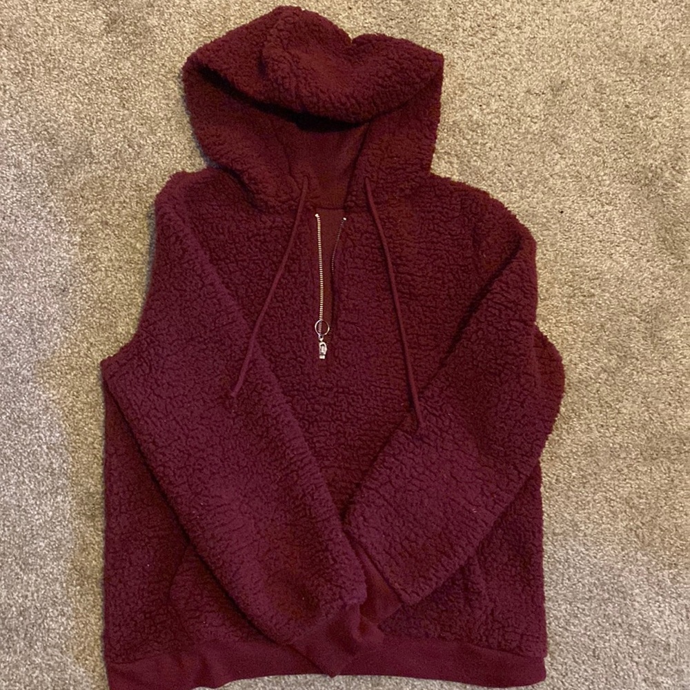 Maroon Fuzzy Sweater